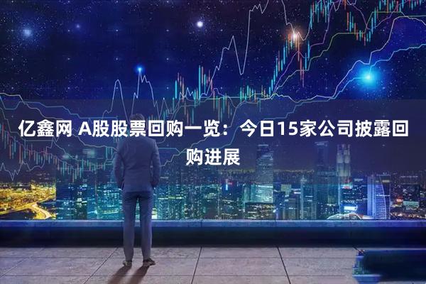 亿鑫网 A股股票回购一览：今日15家公司披露回购进展
